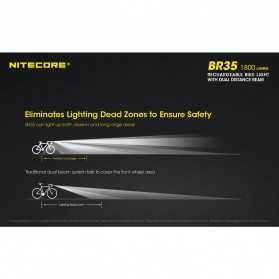 Nitecore Lampu Sepeda LED Cree XM-L2 U2 1800 Lumens - BR35 - Black - 10