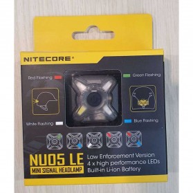 NITECORE Lampu Sinyal LED Mini Headlamp USB Rechargeable 20 Lumens - NU05 LE - Black - 12