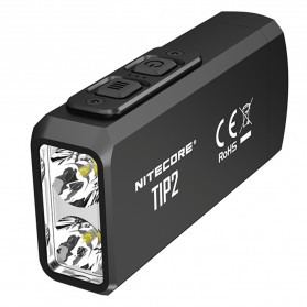 NITECORE Senter LED Mini USB Rechargeable Keychain Flashlight CREE XP-G3 S3 720 Lumens -  TIP2 - Black - 1