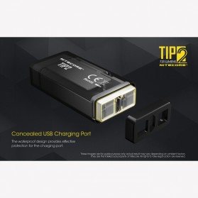 NITECORE Senter LED Mini USB Rechargeable Keychain Flashlight CREE XP-G3 S3 720 Lumens -  TIP2 - Black - 8