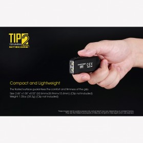 NITECORE Senter LED Mini USB Rechargeable Keychain Flashlight CREE XP-G3 S3 720 Lumens -  TIP2 - Black - 9
