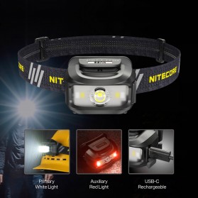 NITECORE Senter Kepala Headlamp Rechargeable CREE XP-G3 S3 460 Lumens - NU35 - Black