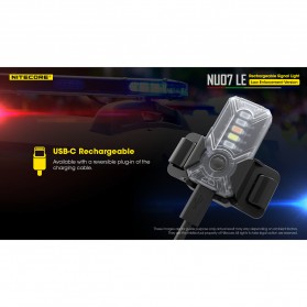 NITECORE NU07 LE Lampu Sinyal LED Mini Headlamp USB Rechargeable 15 Lumens - Black - 7
