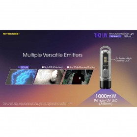 Nitecore TIKI UV Mini Senter 365nm 1000mW - Transparent - 3