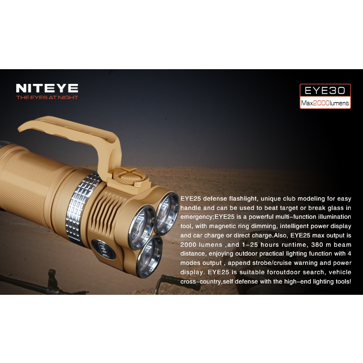 niteye eye30 senter led cree xm l u2 2000 lumens desert niteye eye30 senter led cree xm l u2 2000 lumens desert