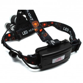 TaffLED Power Headlamp 3 LED 5000 Lumens Cree XM-L - T6 HD-LD - Black - 5