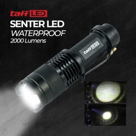 TaffLED Senter LED 2000 Lumens Waterproof Pocketman P1 - Black