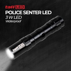 TaffLED Police Senter LED Flashlight Waterproof 3W - TAC 2L - Black