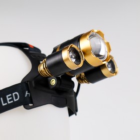 TaffLED Senter Headlamp Cree XM-L 3T6 10000 Lumens - IHT425H1 - Golden - 3