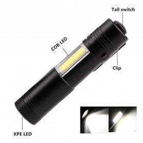 TaffLED Senter LED XPE + COB Outdoor Flashlight 800 Lumens - C02 - Black - 7