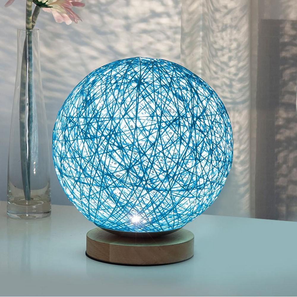 LED Lampu Hias Kayu  Rotan Blue JakartaNotebook com