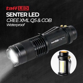 TaffLED Senter LED 3800 Lumens Waterproof Pocketman COB Zoomable - P1 - Black - 1