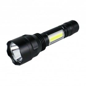 TaffLED Senter LED Torch Multifungsi Cree XM-L T6 + COB 3800 Lumens - C8 - Black - 1