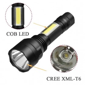 TaffLED Senter LED Torch Multifungsi Cree XM-L T6 + COB 3800 Lumens - C8 - Black - 2