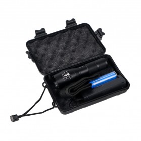 TaffLED Paket Senter LED Tactical Flashlight Cree XM-P50 8000 Lumens + Baterai 18650 + Charger - E17 - Black