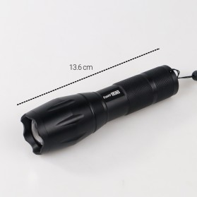 TaffLED Paket Senter LED Tactical Flashlight Cree XM-P50 8000 Lumens + Baterai 18650 + Charger - E17 - Black - 8