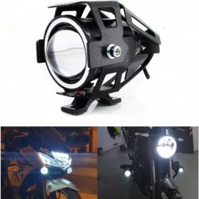 Kontrol Lampu Tembak Motor ATV Transformer Projector Lens Headlight LED 1200 Lumens 15W - U7 - Black - 1