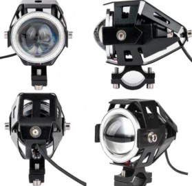 Kontrol Lampu Tembak Motor ATV Transformer Projector Lens Headlight LED 1200 Lumens 15W - U7 - Black - 2