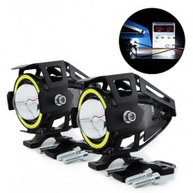 Kontrol Lampu Tembak Motor ATV Transformer Projector Lens Headlight LED 1200 Lumens 15W - U7 - Black - 3