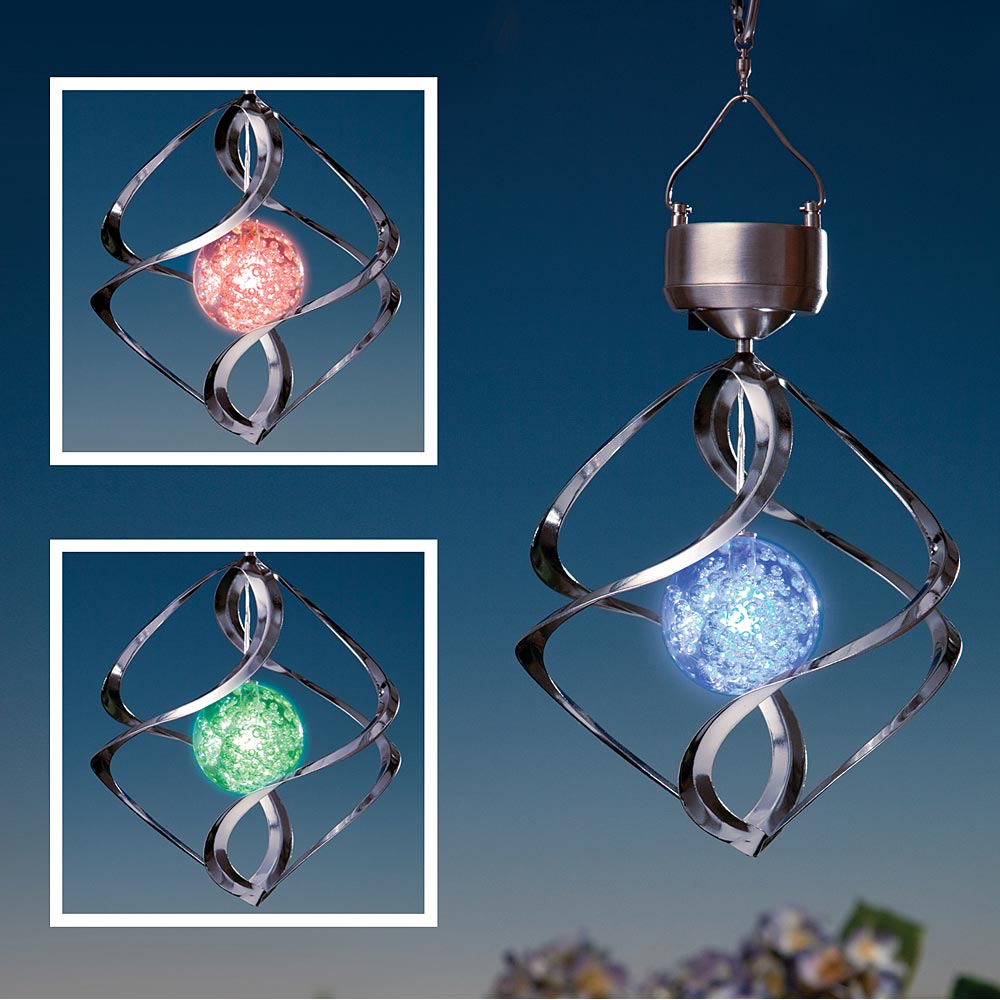 Oasis Wind Spinner Solar Light Silver JakartaNotebook com