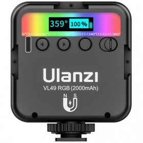 Ulanzi Lampu Kamera Mini RGB LED Rechargable Video Light 2000mAh - VL49 - Black
