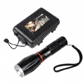 TaffLED Paket Senter LED Torch Cree XM-L T6 8000 Lumens + Baterai + Charger + Box - E17 COB - Black