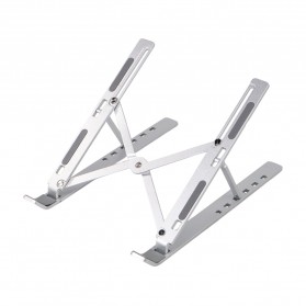 NUOXI Laptop Stand Aluminium Foldable Adjustable 6 Height - N3 - Silver - 1