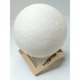 TaffLED Lampu Tidur 3D Printed Moon Night Light Table Rechargeable Lamp 15CM - 3DPML - White - 2
