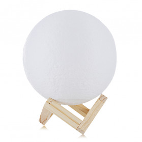 TaffLED Lampu Tidur 3D Printed Moon Night Light Table Rechargeable Lamp 15CM - 3DPML - White - 4