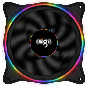 Aigo V1 CPU Fan Cooler Cooling Case Rainbow RGB LED 120mm - Black - 4