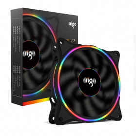 Aigo V1 CPU Fan Cooler Cooling Case Rainbow RGB LED 120mm - Black - 5