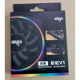Aigo V1 CPU Fan Cooler Cooling Case Rainbow RGB LED 120mm - Black - 7