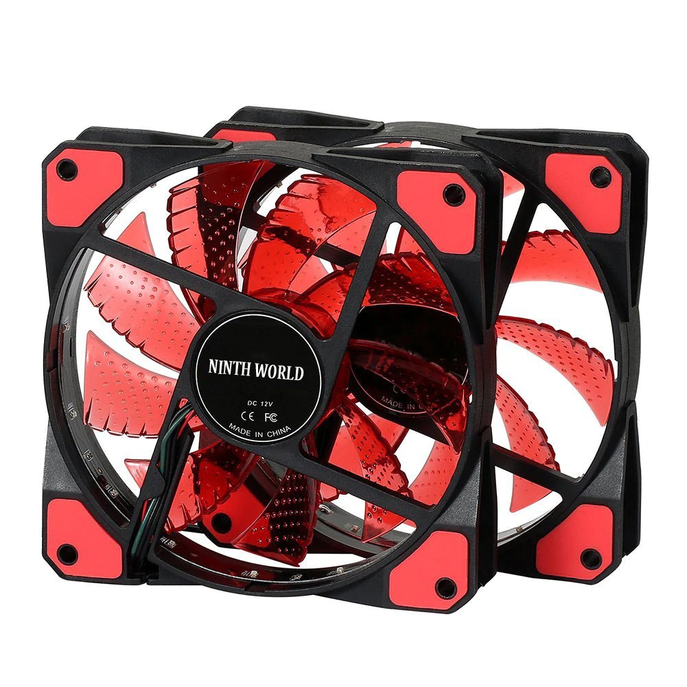 Ninth World Cpu Fan Cooler Cooling Case Anti Vibration 15 Leds 120mm Black Red Jakartanotebookcom