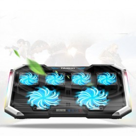 NUOXI MC Gaming Cooling Pad Bantalan Pendingin Laptop LED RGB Light 6 Fan - Q8 - Silver - 5