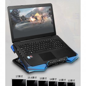 Nuoxi Cooling Pad Laptop 5 Fan - Q7 - Black/Blue - 3