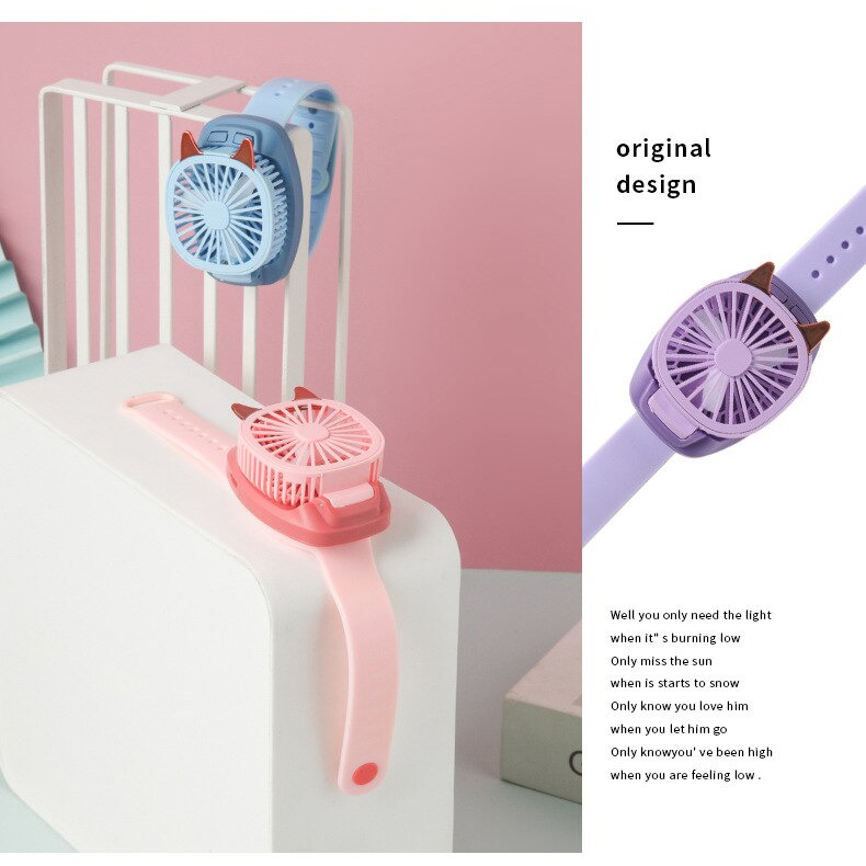 HUANJI Kipas Angin Jam Tangan Portable Fan S40 Blue
