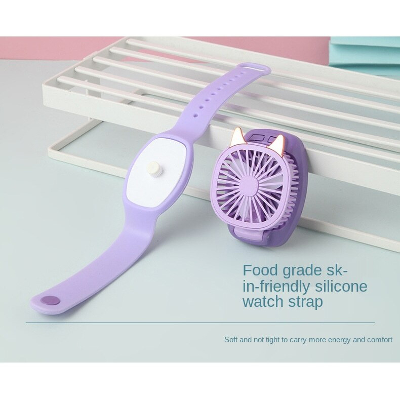 HUANJI Kipas Angin Jam Tangan Portable Fan S40 Blue