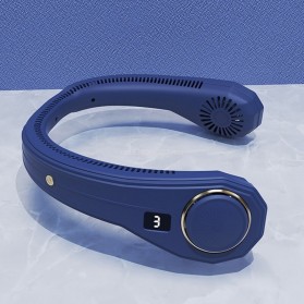 iHoven Kipas Angin Leher Portable Sports Leafless Neck Fan USB - F22 - Blue
