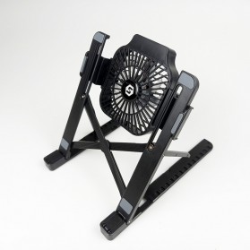 Centechia Portable Laptop Stand Foldable with Cooling Fan - CT1310 - Black - 2