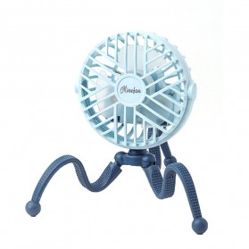 Minefan Kipas Angin Meja Mini Portable Hanging Electric Fan 600mAh Model Bulat - SKY01 - Blue