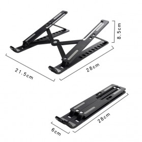 NUOXI Laptop Stand Riser Foldable Adjustable 10 Speed - N3 - Black - 6