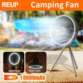 Reup Kipas Angin Rechargeable with Lampu LED - DQ212 - Gray