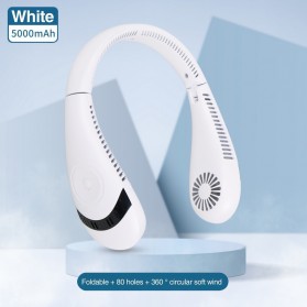 Warmtoo Kipas Angin Leher Portable Neck Fan Rechargeable 5000mAh - H11 - White