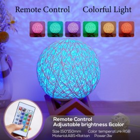 Ahomeone Lampu Tidur Bola Sepak Takraw Night Light Lamp RGB 20CM - OU13 - Multi-Color
