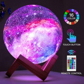 LEDGLE Lampu Tidur 3D Galaxy Night Light Lamp 16 Color 20CM - LE14 - Multi-Color