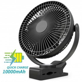 Kipas & AC - ATANGE Kipas Angin Meja Mini Portable Electric Fan 8 Inch 10000mAh - WH110 - Black