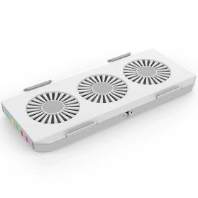 OUTMIX Notebook Cooling Pad Laptop Ultra Thin Radiator Cooler Base RGB - X1 - White - 1