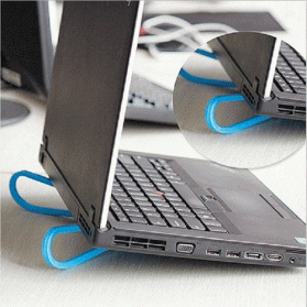 V-tie Holder Stand Laptop Portable Bahan Plastik - Black - 2