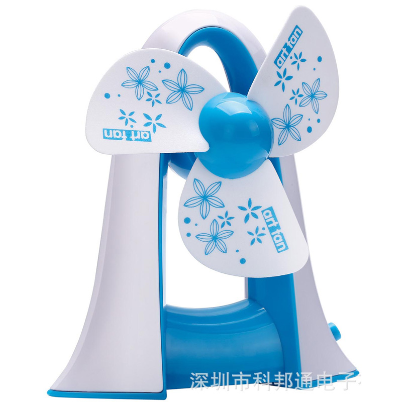 Portable Penguin Fan Shape / Kipas Angin - Blue 