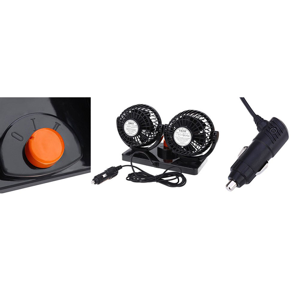 Kipas Mobil Dual Head 360 Degree Mini Electric Car Fan Kipas Mobil Dual Head 360 Degree Mini Electric Car Fan